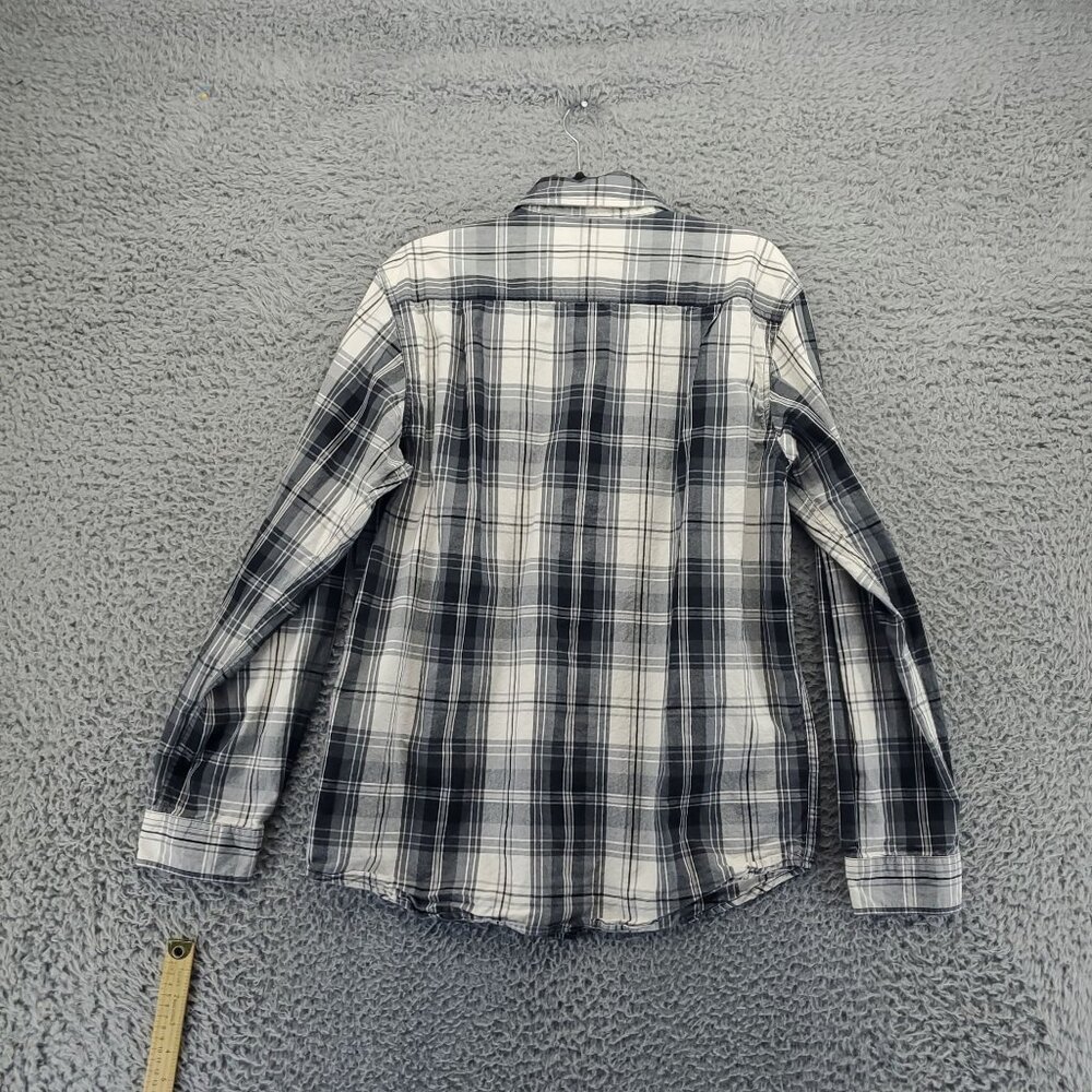 Carhartt Shirt Mens Medium Black/White Plaid Relaxed Fit Button-Down Cotton - Picture 8 of 9